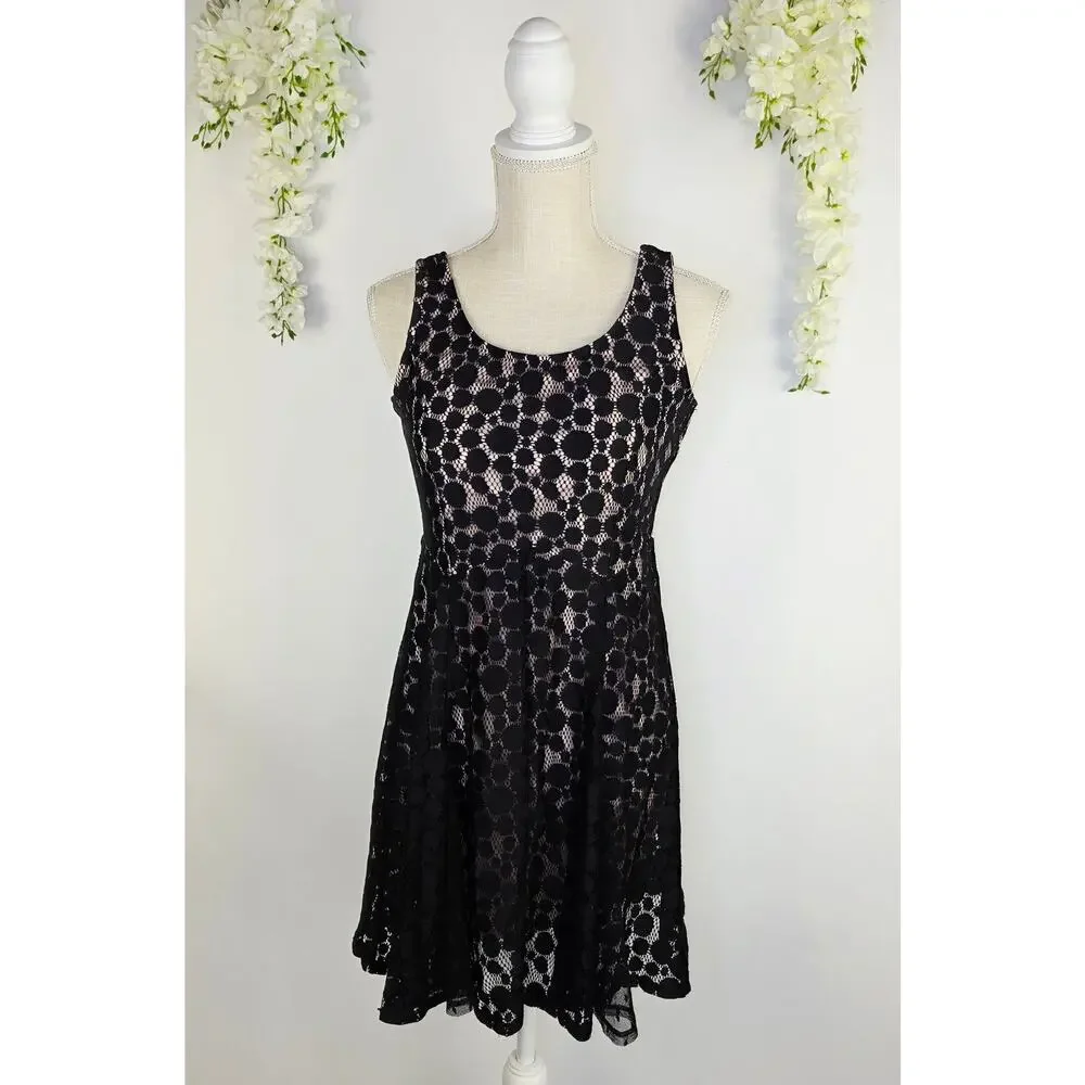 Disney Minnie Rocks the Dots Dress Medium Black Lace Polka Dot Whimisgoth
